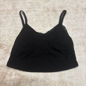 Freshman Black Ribbed Cami